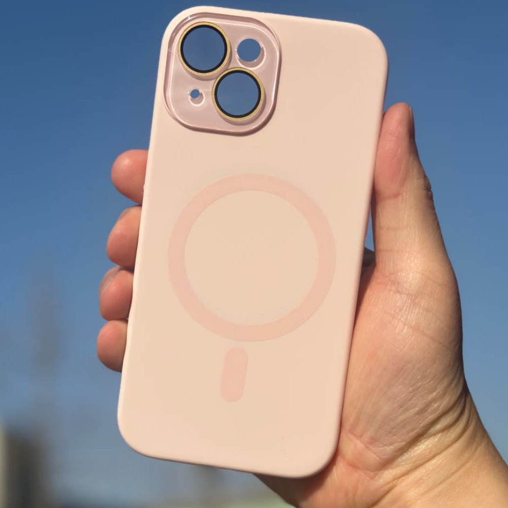 아이폰 맥세이프 실리콘 카메라 보호 풀커버 케이스 멜란지 핑크, 아이폰17 이미지 4