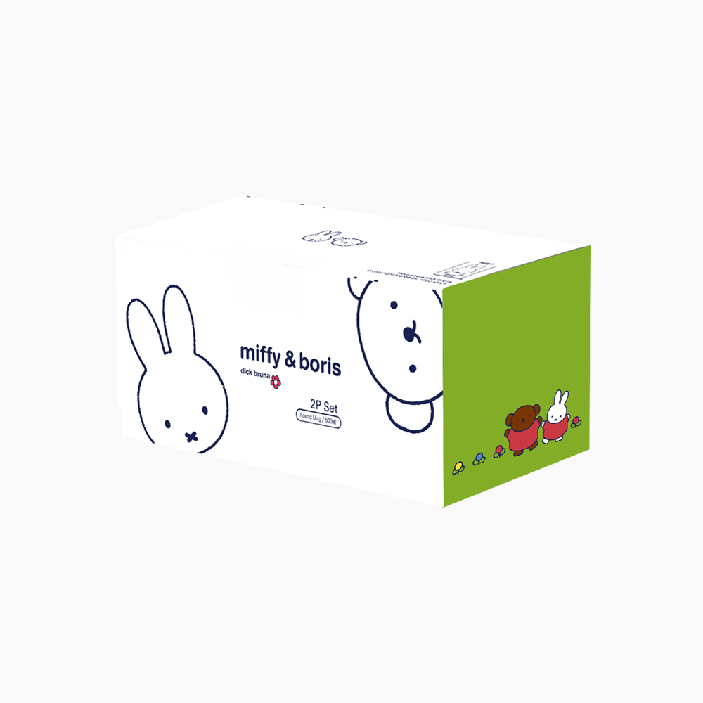 [에지리x미피] 내열유리 라운드 머그 컵 500ml, 2개, MIFFY+BORIS - 상세 이미지 2