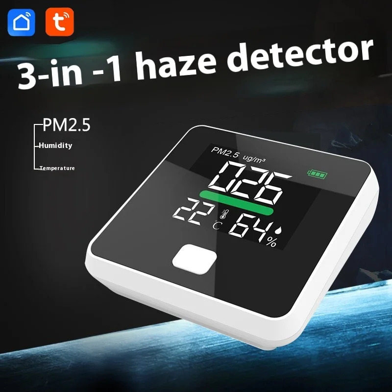 지능형 PM2.5 감지기 실내 연결 먼지 연무 레이저 센서 온도 습도 3-in-1
