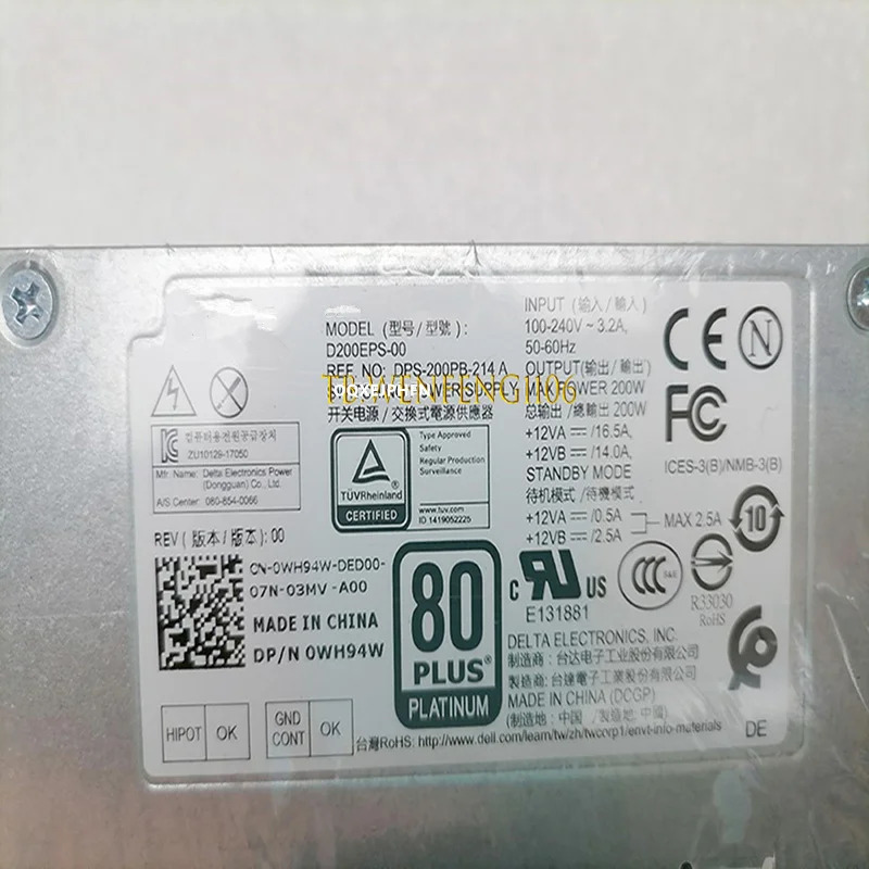 DELL 3060 5060 7040 7060 6 핀 200W 전원공급장치 D200EPS-00 WH94W 0WH94W DPS-200PB-214 A 신