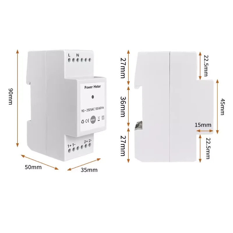스마트 WIFI 단상 미터 양방향 고전력 변압기 측정 태양 광 발전