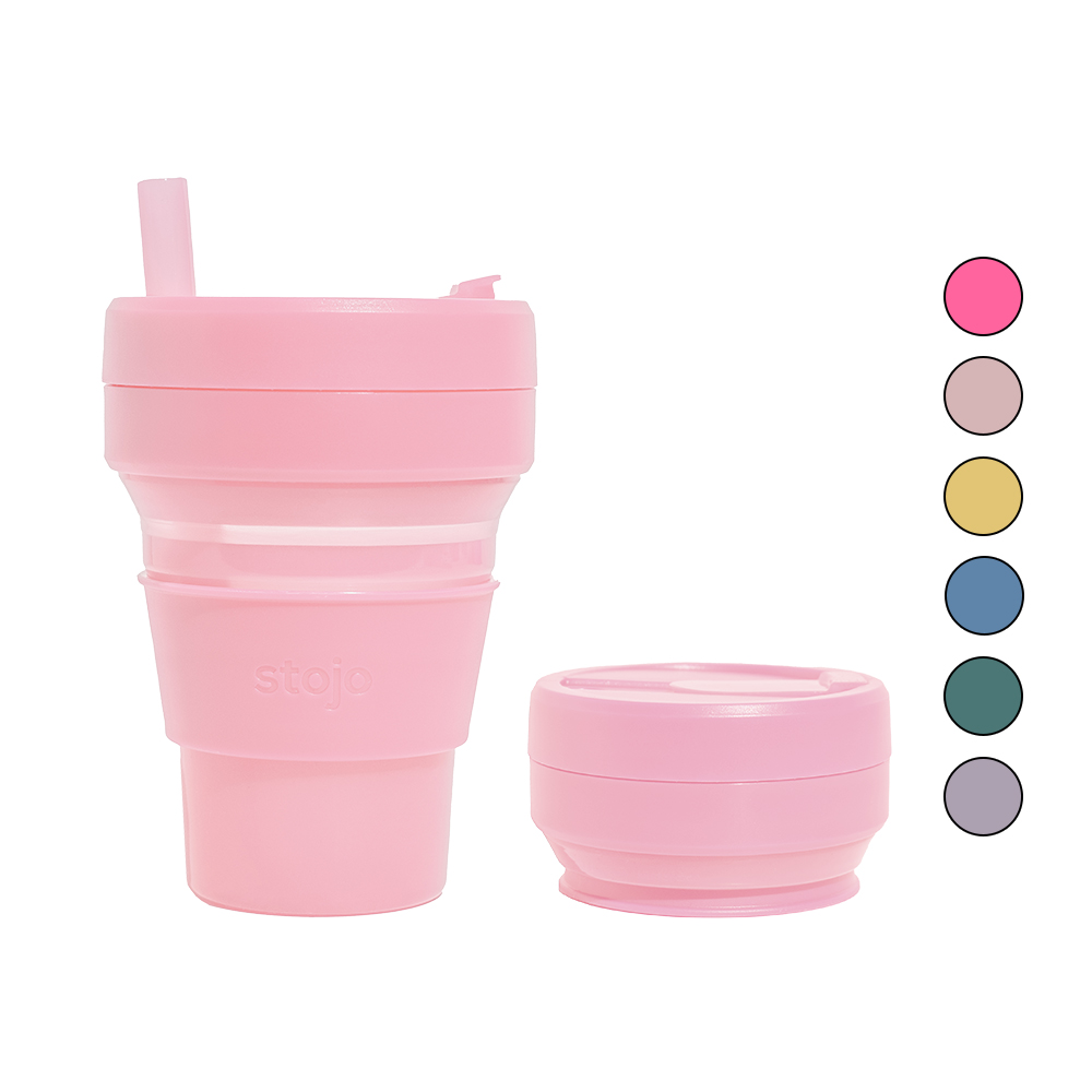 스토조 접이식 실리콘 텀블러 비기 컬렉션 470ml, 젤리 카네이션 - 상품 이미지