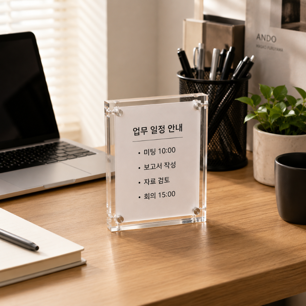 프리미엄 투명 아크릴 명함 스탠드 가격표 메뉴판 메모 거치대 두께 이미지 7