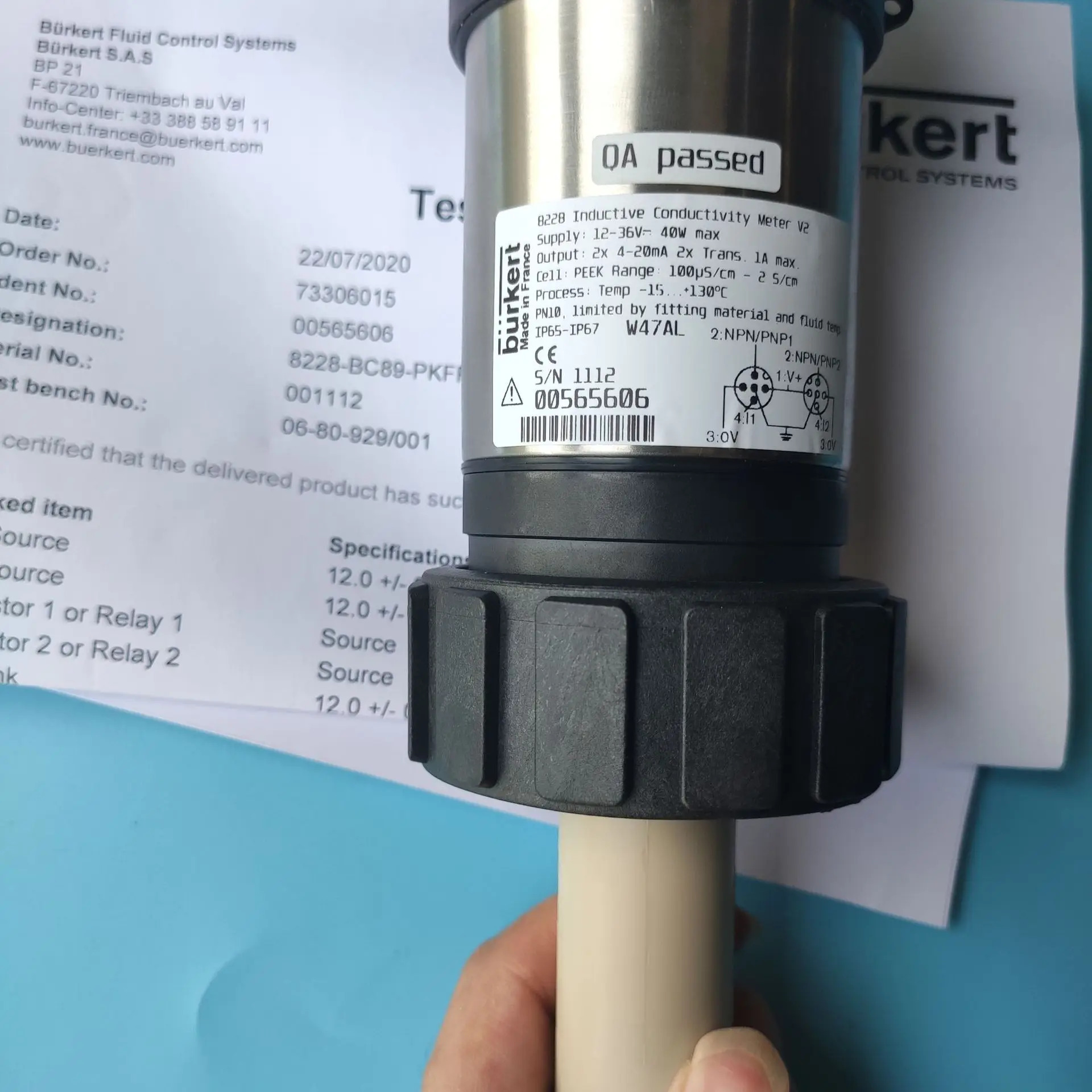 Burkert8228 디스플레이가 전도도 측정기 00566605 00566606 00566603
