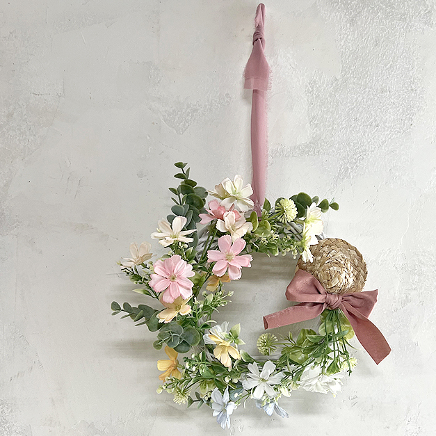 러블리 조화 리스 현관문 벽장식 꽃리스 인테리어 소품 25cm - 상세 이미지 4