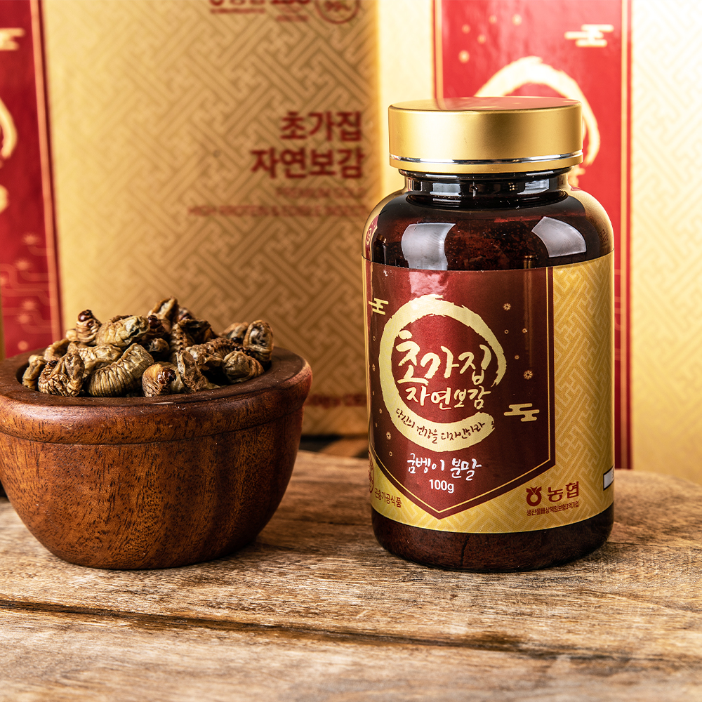 [안심·직접생산] 국내산100% 초가집굼벵이 굼벵이가루 꽃벵이분말 100g, 1개 - 상품 이미지