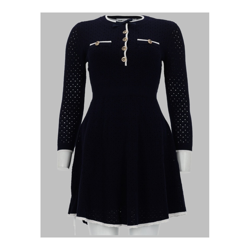 셀프 포트레이트 여성 롱 긴팔 원피스 SS26 SS26-055S-N_NAVY - 상품 이미지