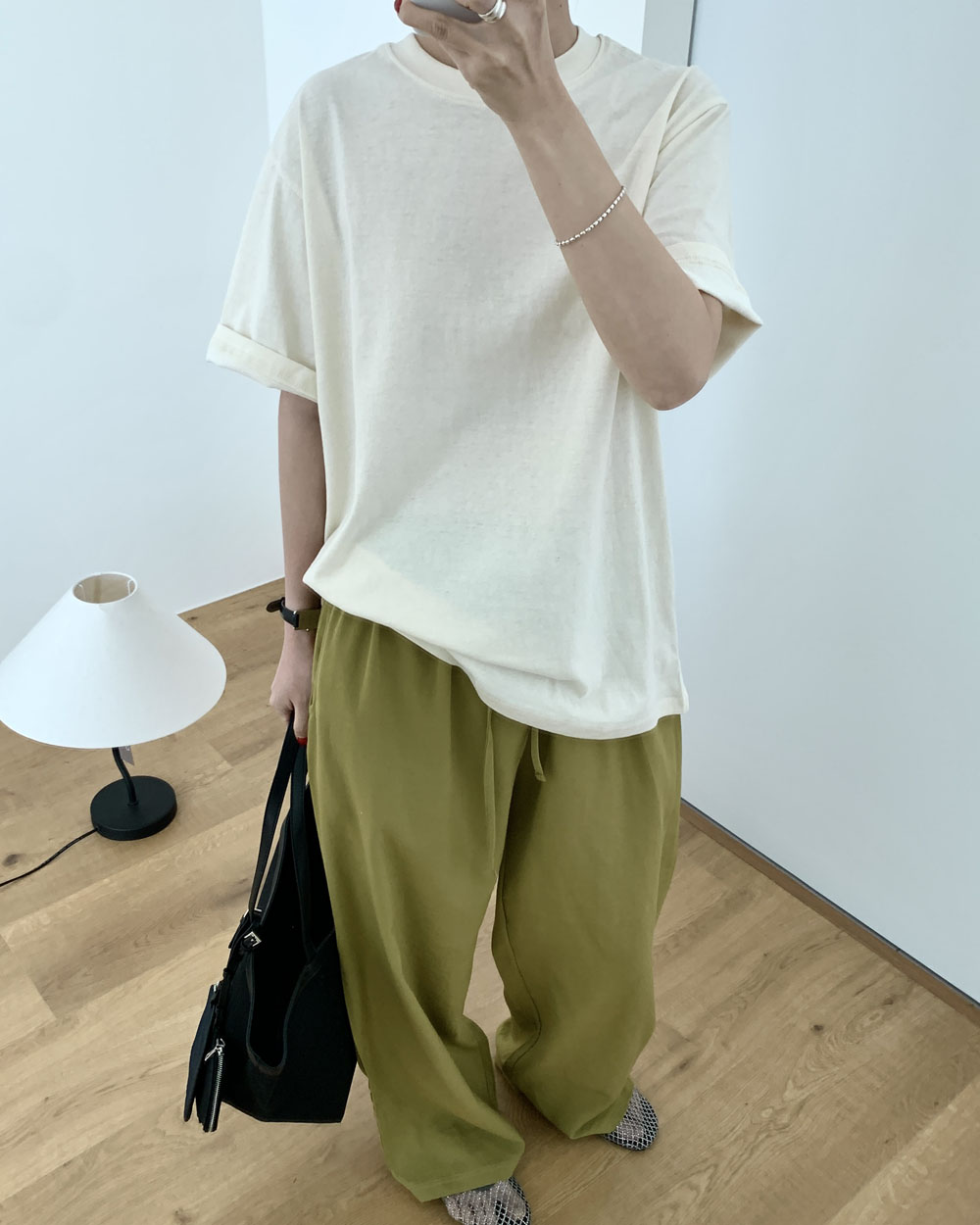 [일부당일] 애니 밴딩팬츠 데일리 일자 와이드바지 웨어링무드 (4c) 이미지 2