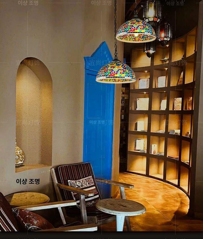 북유럽 램프 샹들리에 빈티지 조명 크리스탈 촛불 인테리어 복고풍 거실등 팬던트 - 상세 이미지 5