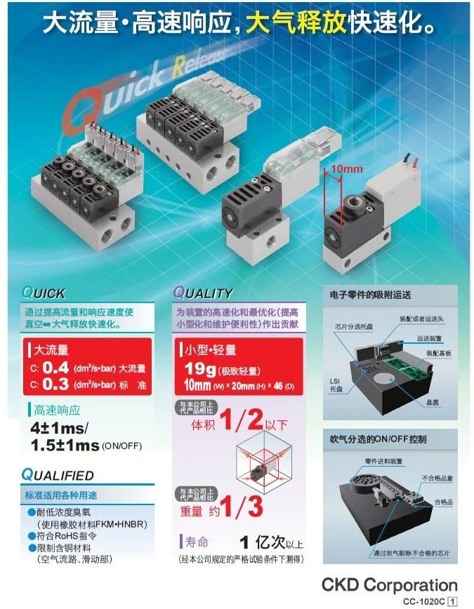 CKD 솔레노이드 밸브 3QRB119-00-C2-3 3QRB119 신