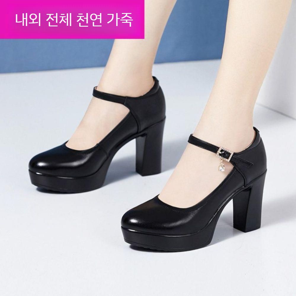 오픈토 웨딩샌들 키높이 스트랩 통굽 여성 토오픈 하이힐 여름 슬리퍼 펌프스 구두 여자 슈즈 - 상세 이미지 4