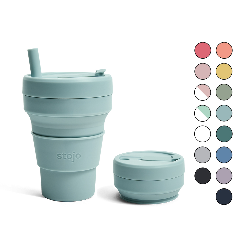 스토조 접이식 실리콘 텀블러 비기 컬렉션 470ml, 아쿠아마린 - 상품 이미지