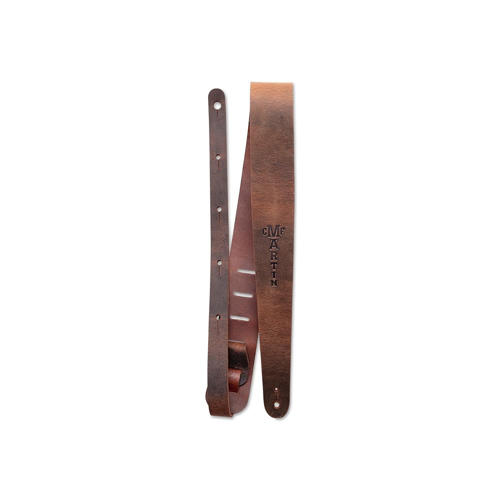 C.F. MARTIN 18A0065 2 1/8인치 가죽 기타 스트랩, 브라운 Guitar Strap - 상품 이미지