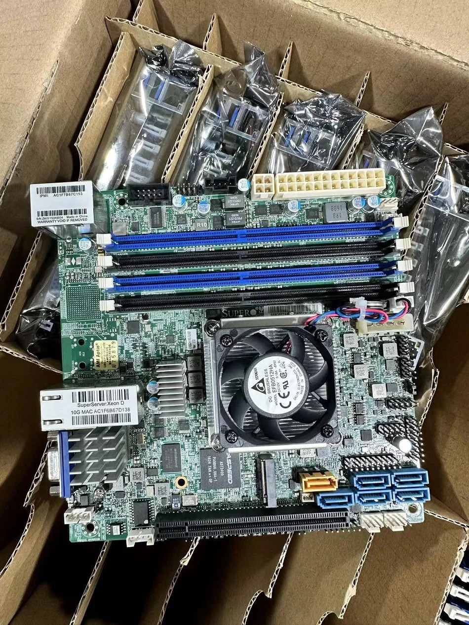 Supermicro X10SDV-16C-TLN2F 서버 ITX 메보드 XEON D1581 듀얼기가비트 네트워크 포트 Synology NAS