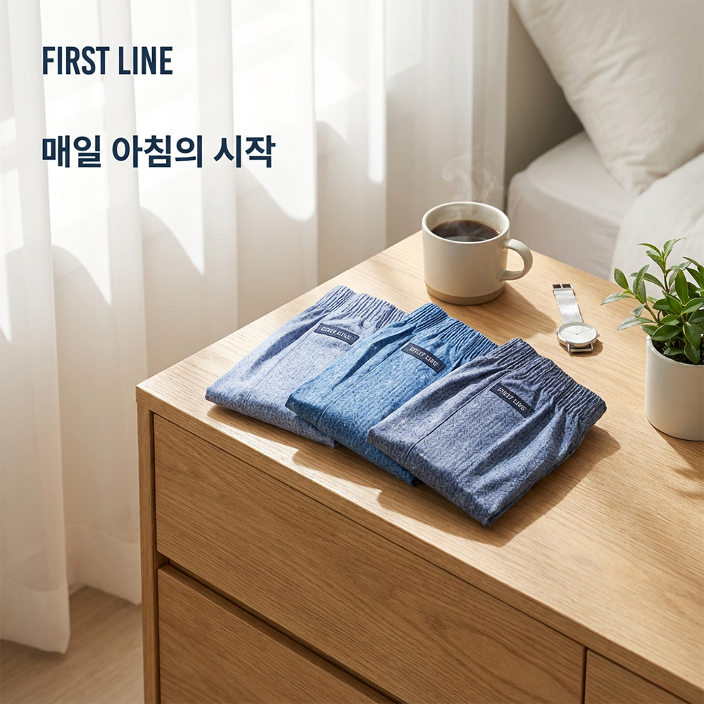 트라이 남성 순면 트렁크팬티 3매입 남자 사각팬티 면속옷 - 상세 이미지 5