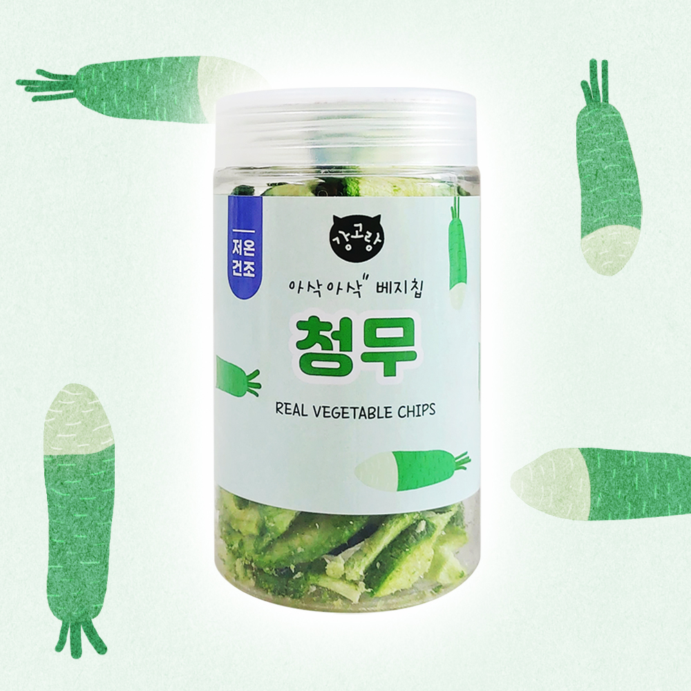 국내산 강아지 야채 간식 저칼로리 저온숙성 건조 비건 채소 베지칩 청무, 50g, 1개 - 상품 이미지