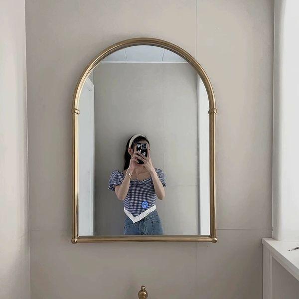 프리미엄 북유럽 아치 일반 심플 화장실 실버 스테인리스 골드 아치형 조명 없음 50x70cm - 상품 이미지