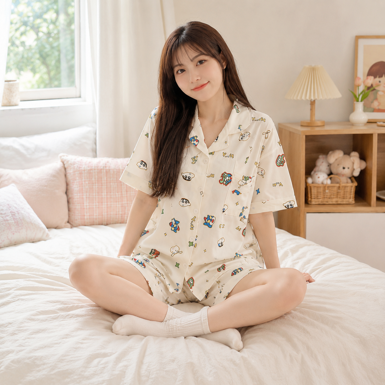 짱구는 못말려 갤럭시 반팔 잠옷 세트 - 상세 이미지 2