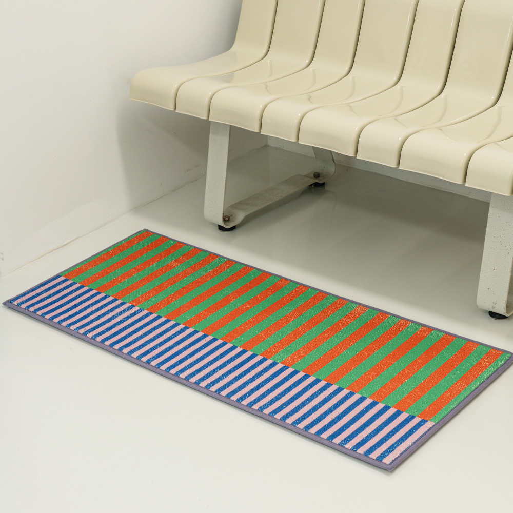 컬러 코드 스트라이프 발매트 욕실 주방매트 45x65cm 이미지 8