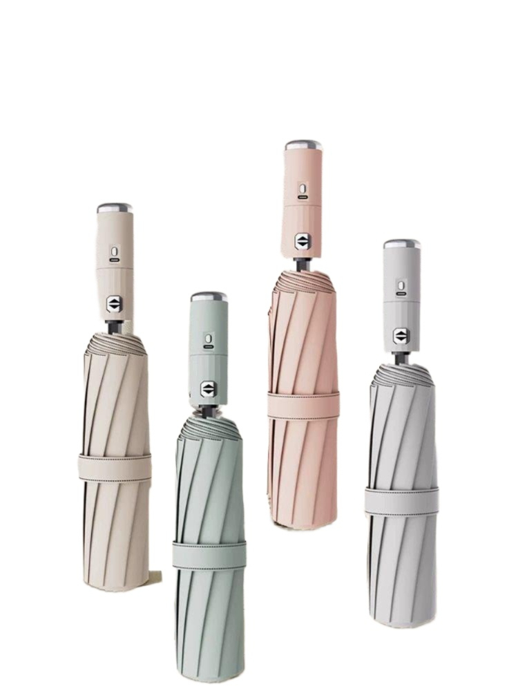 접이식 양우산 암막 시원한 충전 자외선 장우산 바람나오는 우산선풍기 쿨링팬 코팅 - 상품 이미지