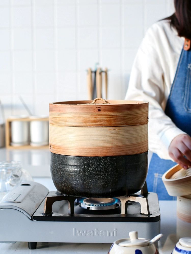 작은 시루뚜껑 편백나무 원통 만두찜기 찜통 찜솥 가정용 사각찜기 나무찜기 업소용 - 상세 이미지 4