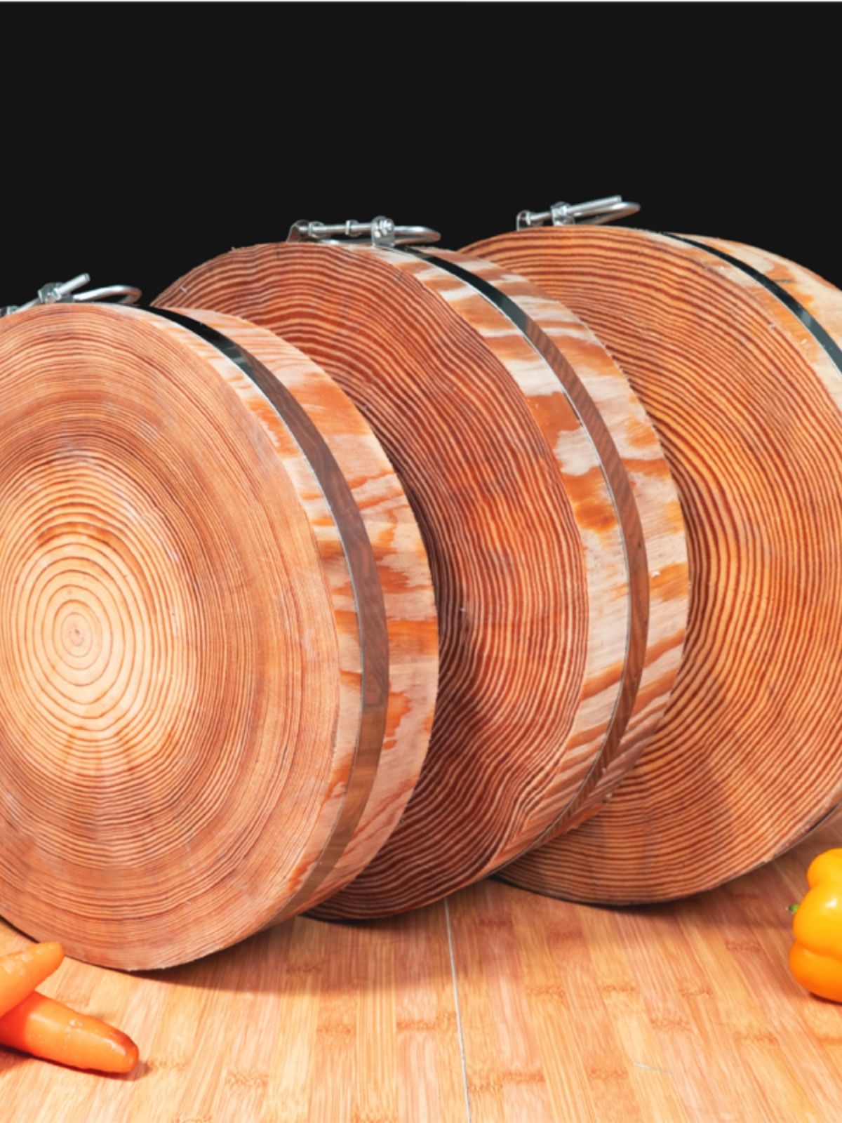 원목 나무도마 상업용 통나무 원형 손잡이 대형도마 캠핑 위생 - 상세 이미지 2