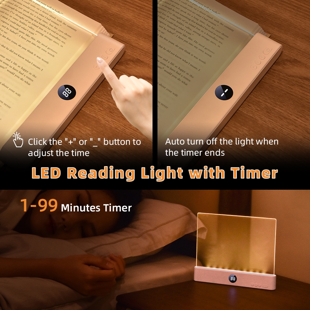 휴대용 LED 독서등 북라이트 책등 무드등 USB 충전식 포트 포함 화이트 3색 조명 밝기조절 - 상세 이미지 3