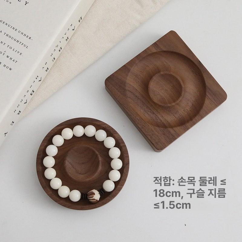 원목 수납함 거치대 원형 악세사리 팔찌 주얼리 트레이 라운드 (비치우드) - 상세 이미지 2