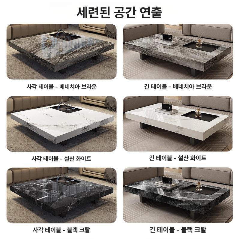 디자인 좌식 테이블 대리석 커피 쇼파 북유럽 낮은 원형 타 인테리어 - 상세 이미지 5