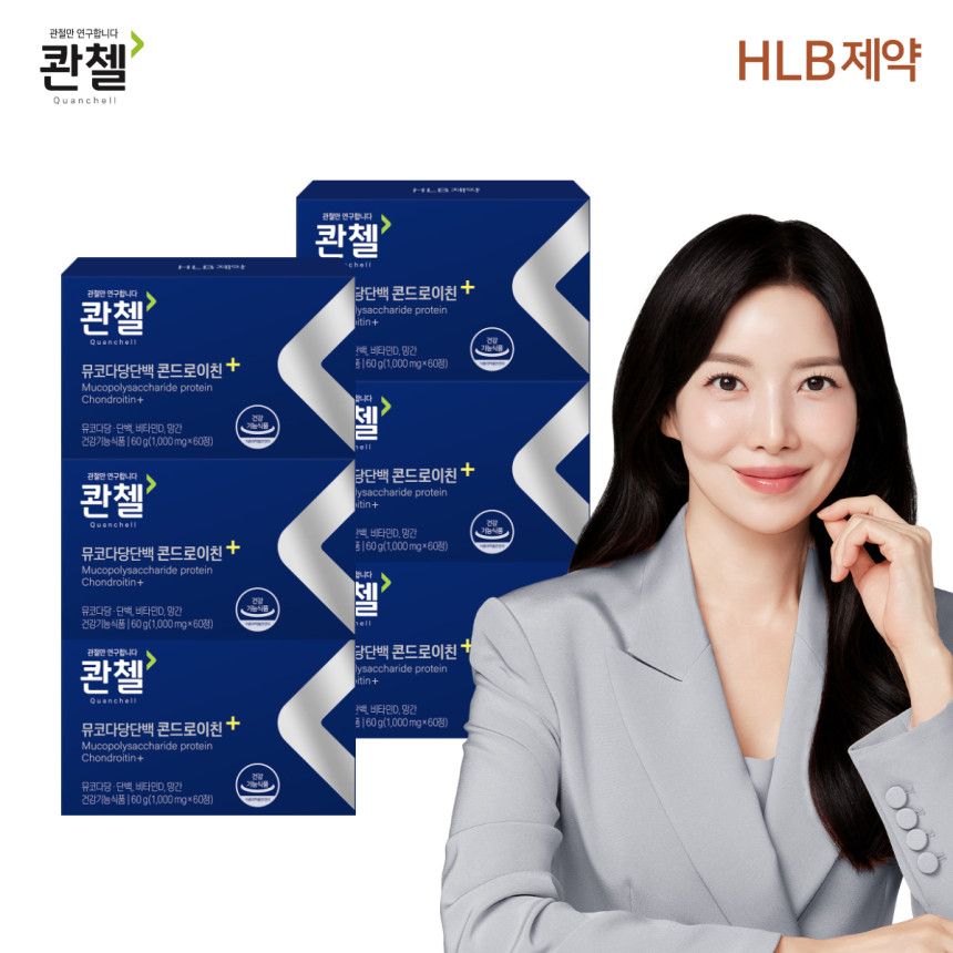 관절연골엔 철갑상어 소연골 1200 콴첼 뮤코다당단백 콘드로이친 플러스 60정, 6개