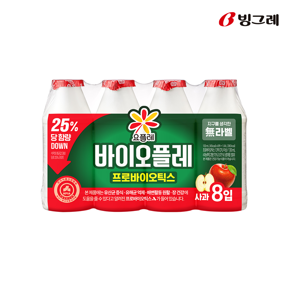빙그레 요플레 바이오플레 사과, 130ml, 16개 - 상세 이미지 2