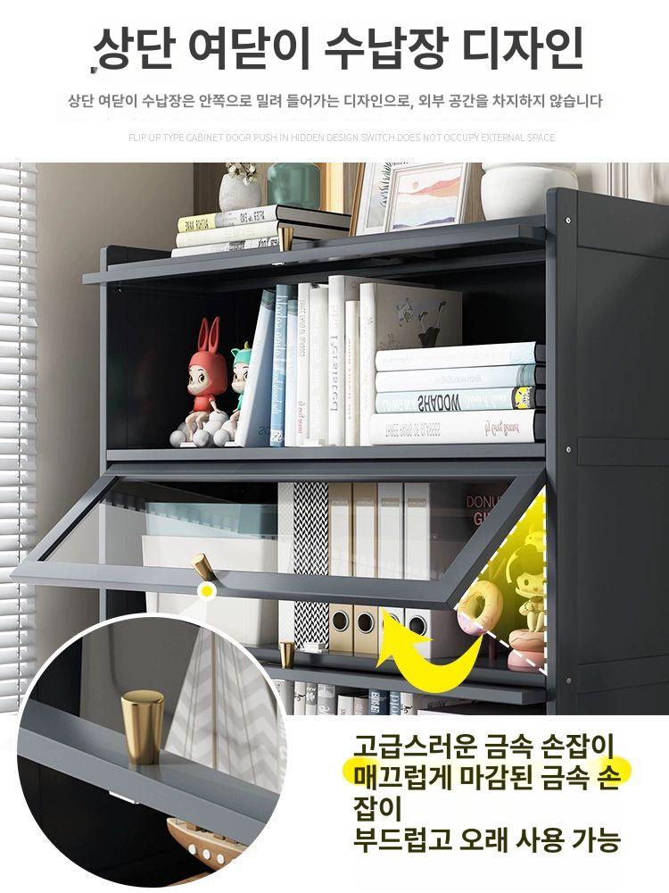 2단 책장 오픈선반 원목 무타공 수납정리대 거실 현관 협탁 벽선반 빈티지 목재 장식장 - 상세 이미지 2