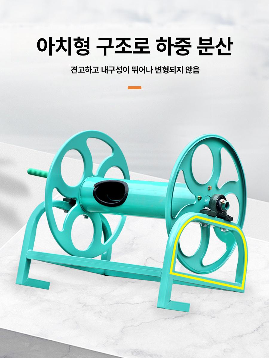 전동 호스릴 자동권취기 와인더 정리정돈 줄감기 수동 거치대 튜브 권선기 롤러 줄정리 수납 - 상세 이미지 5