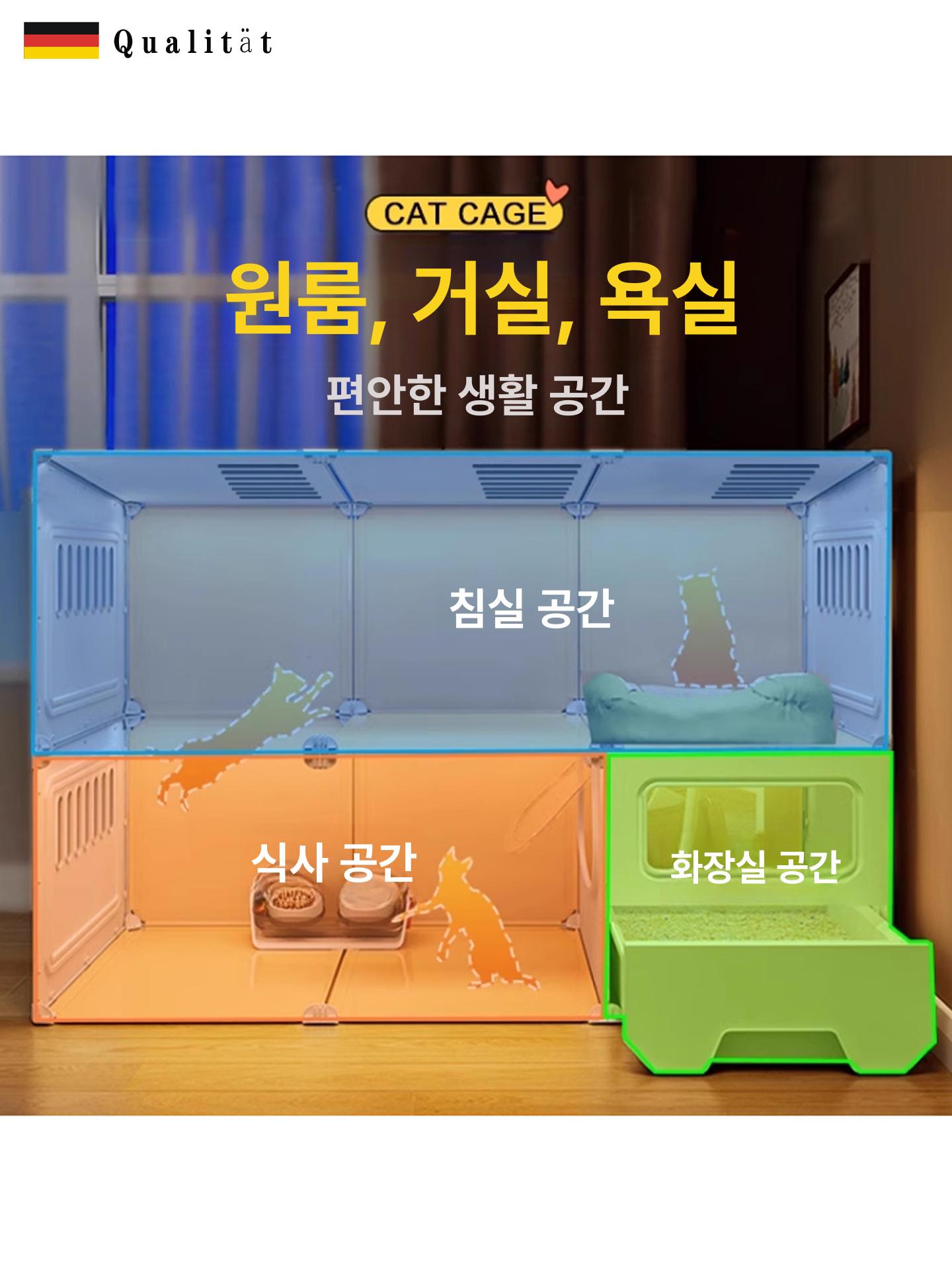 플라스틱 격리장 고양이집만들기 강아지집 수납함 침대수납걸이 화장실 하우스 매트 - 상세 이미지 4