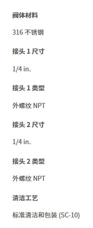 SS-20KM4 스테인레스 스틸 일체형 밸브 캡 니들 외부 나사 MNPT 0.21Cv 1/4 인치