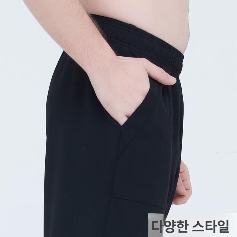 주방 조리복 바지 얇은 밴딩 S 슬랙스 블랙 팬츠 허리 블랙 여름 얇은 3XL - 상세 이미지 4