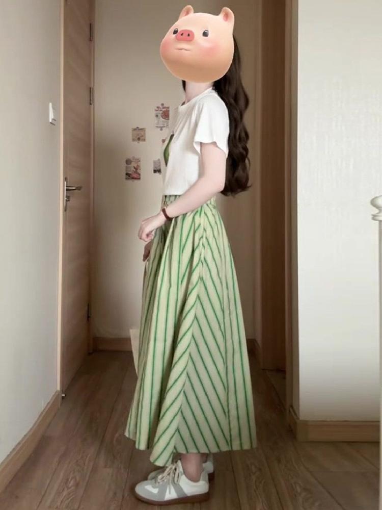 여성용 스트라이프 린넨 긴팔티셔츠 긴소매 상의 가을 캐주얼 크루넥 여자 브이넥 베이직 크롭 - 상세 이미지 5