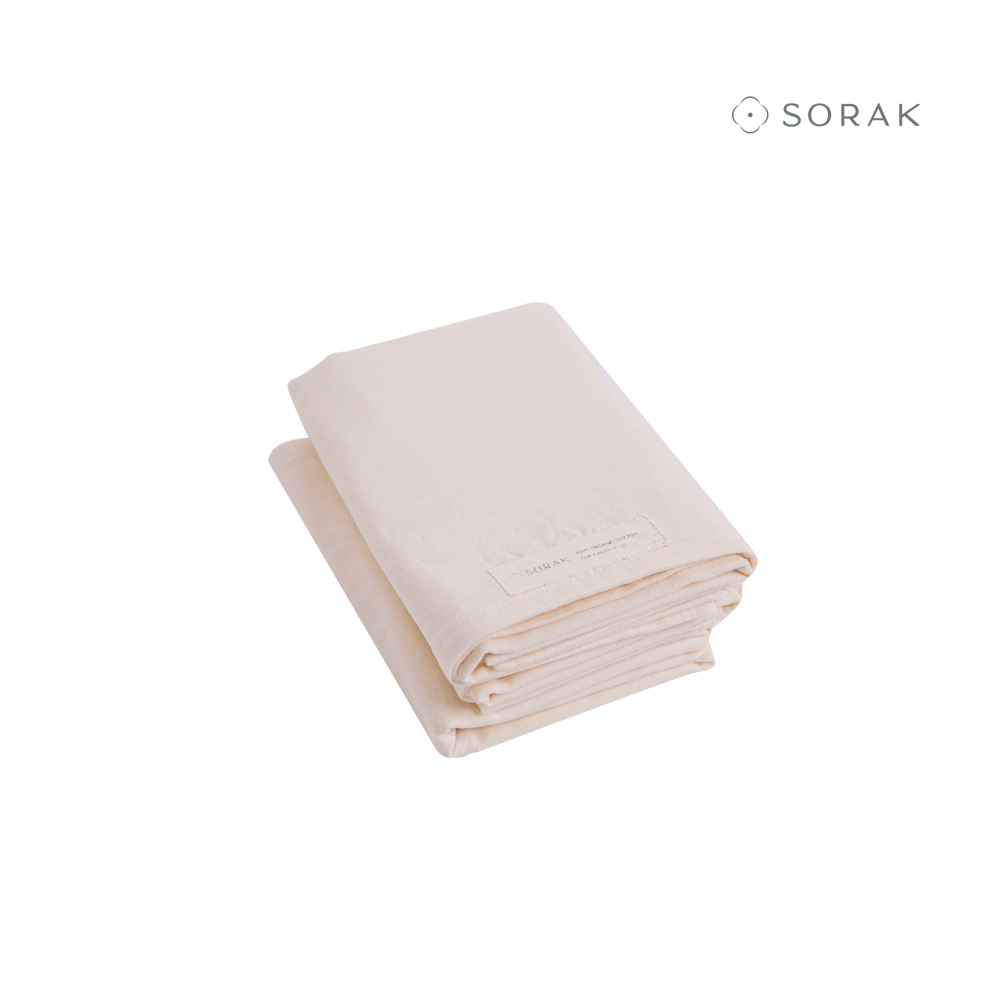소락 SORAK 오가닉 코튼 유기농 순면 제주 소창수건 3겹 잘 마르는 고급수건 (1장) - 상품 이미지