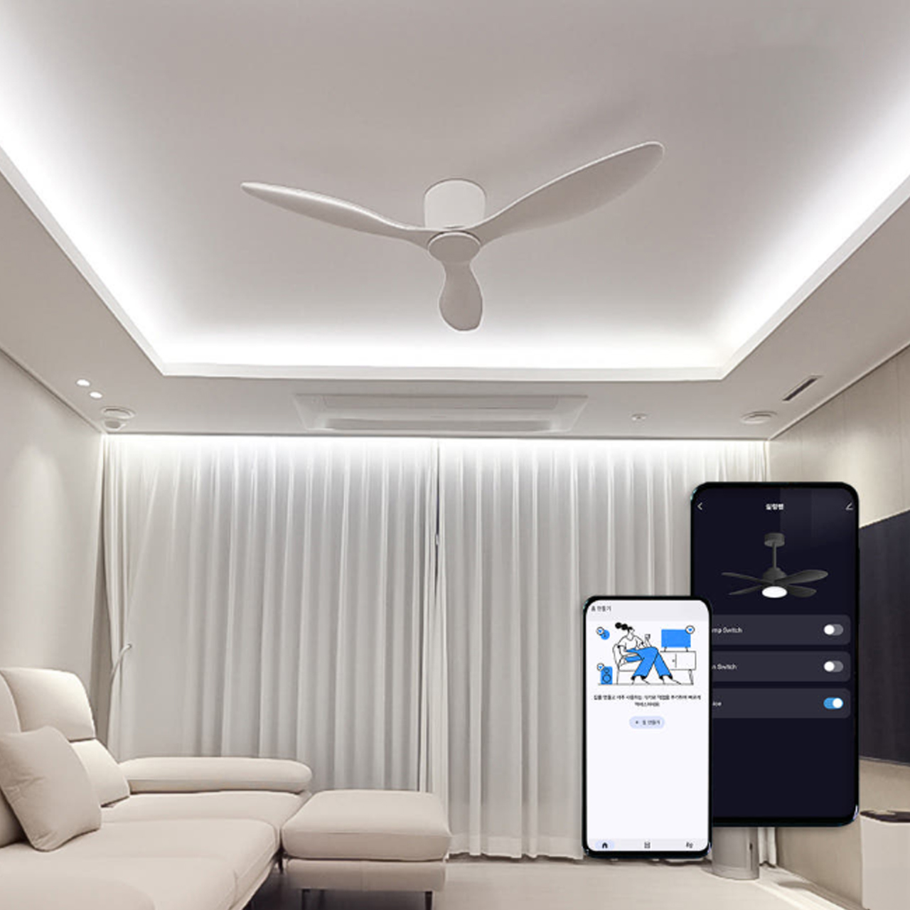 비브르디 BLDC IOT 미니 42인치 실링팬 저소음 천장선풍기 106cm, 화이트 - 상세 이미지 2
