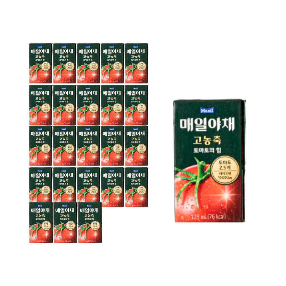 매일야채 고농축 토마토의 힘 125ml x24개 토마토주스 과일주스 - 상품 이미지