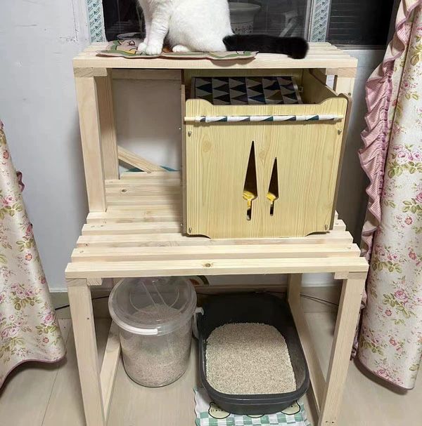 나무 격자선반 캐비닛 원목 수납장 캐비넷 받침대 랙 모듈 서랍 장식장 - 상세 이미지 3