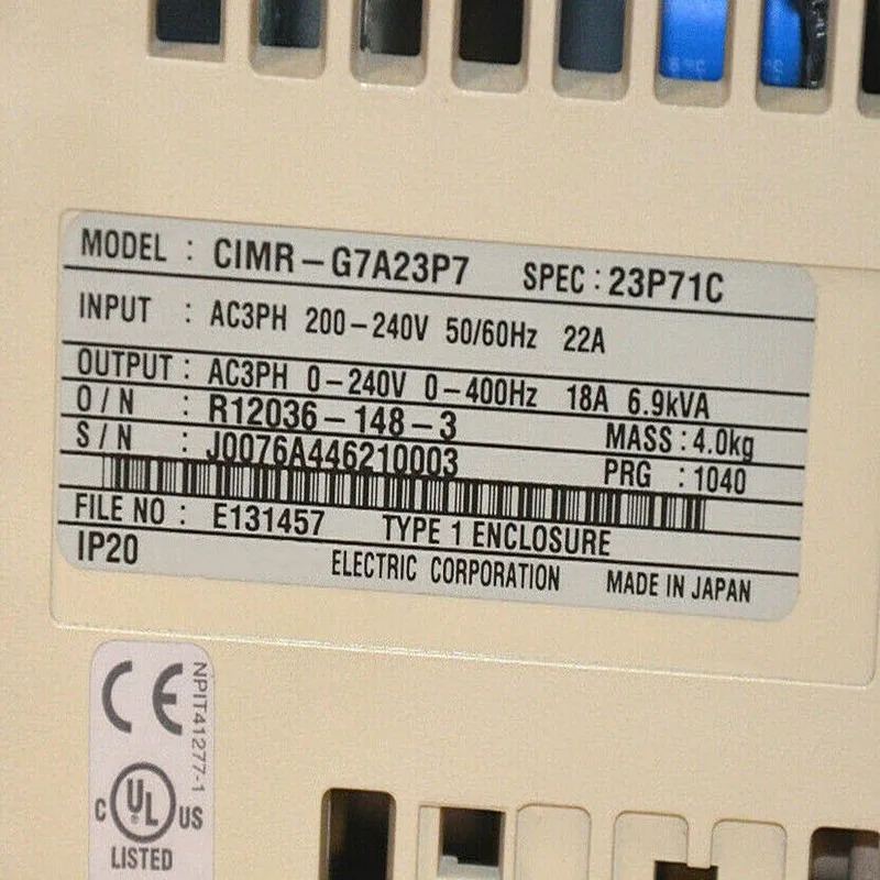 Varispeed CIMR-G7A23P7 상태