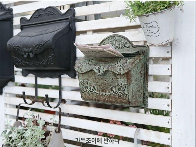 유럽풍 빈티지우체통 엔틱 야외 전원주택 편지 인테리어 장식 실외용 벽걸이형 - 상세 이미지 2