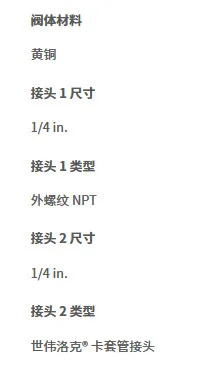 B-4JN1 황동 스레드 밸브 캡 니들 1/4 인치 외부 MNPT 카드 슬리브 조인트