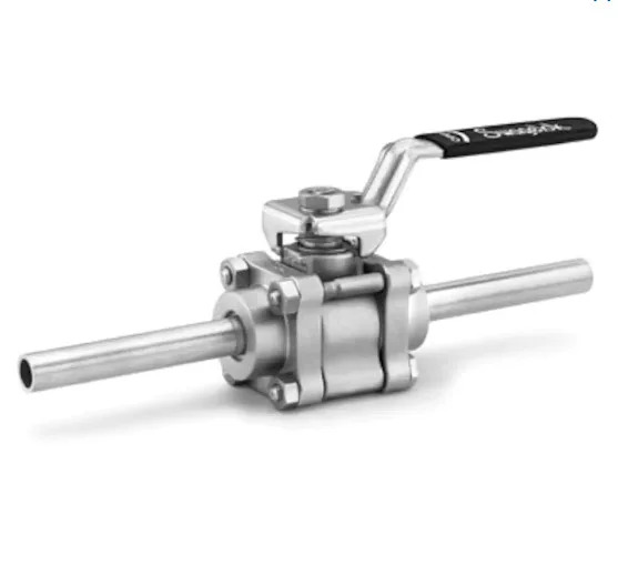 SS-62TW6T35-3 스테인리스 스틸 볼 밸브 클램프 슬리브 PTFE 3x3 인치 8x0.035