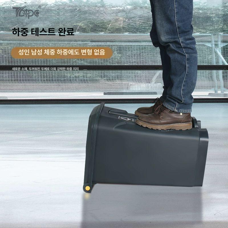 플라스틱 사무실쓰레기통 모던 사각 페달휴지통 원형 발판 밀폐형 뚜껑 카페 - 상세 이미지 2