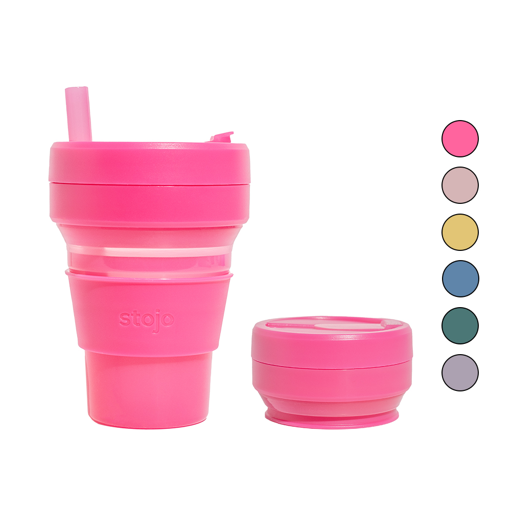 스토조 접이식 실리콘 텀블러 비기 컬렉션 470ml, 젤리 핫핑크 - 상품 이미지