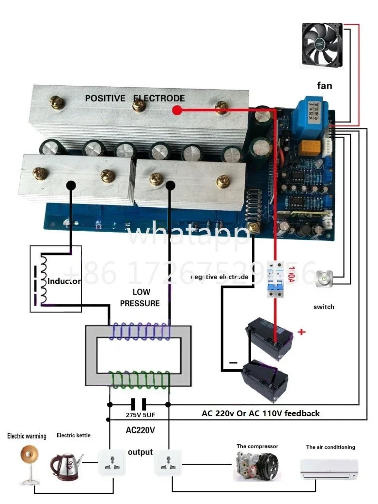 12v 24v 36v 48V 60v 72v DCAC 220V 110V 1500W 3000w 6000w 고전력 순수 사인파 인버터 마더보드 PCB 회로 기판