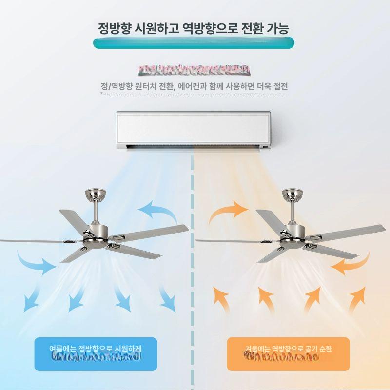 스테인레스 실링팬 샹들리에 모던 공기 램프 레트로 천장팬 북유럽풍 빈티지 심플 - 상세 이미지 4