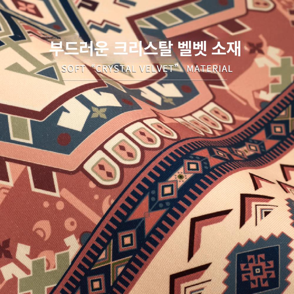 모로칸 수공예 라운드 카펫 빈티지 보헤미안 에스닉 거실 침실 러그 엔틱 디자인 바닥매트 - 상세 이미지 4